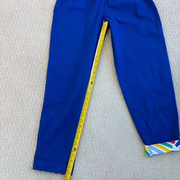 Art to Wear by Ken Done VNTG Blue High Waisted Pleated Tapered Pants Size Small - Picture 9 of 16
